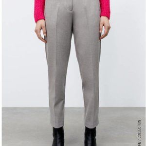 Zara HIGH-WAISTED PANTS - Dark Grey Women's Size L